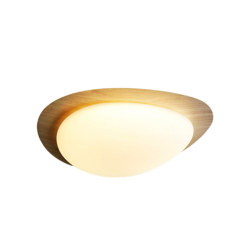 PLH PVC Steel Walnut Wooden Design LED Ceiling Light