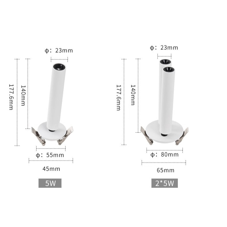 PLH Adjustable Long Rotatable Ceiling Recessed Spotlight