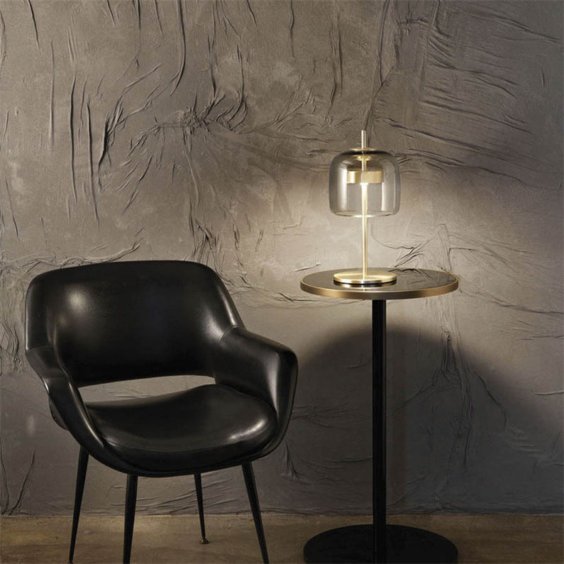 PLH LUX Nordic Designer Glass and Aluminium Table Lamp