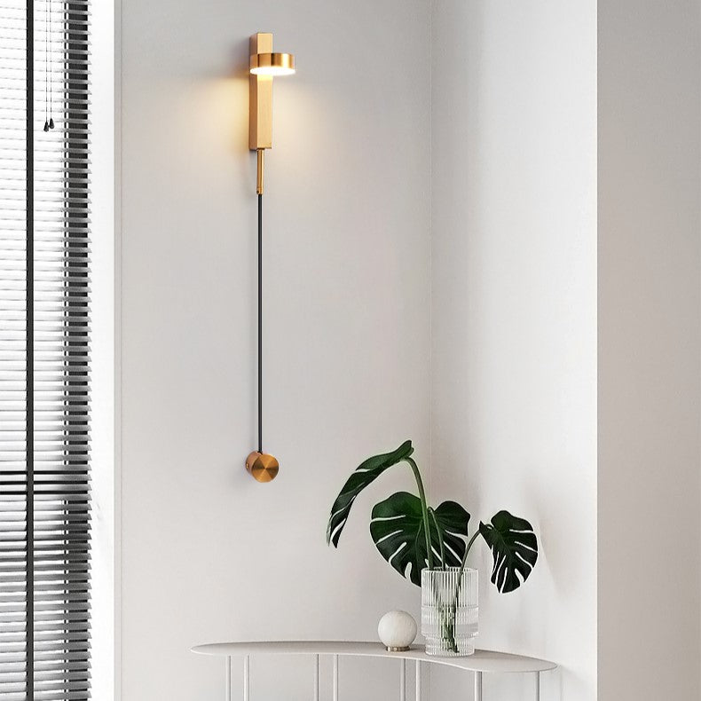 PLH LUX Copper Adjustable Angle Wall Light with Dial On/Off Warm/Daylight