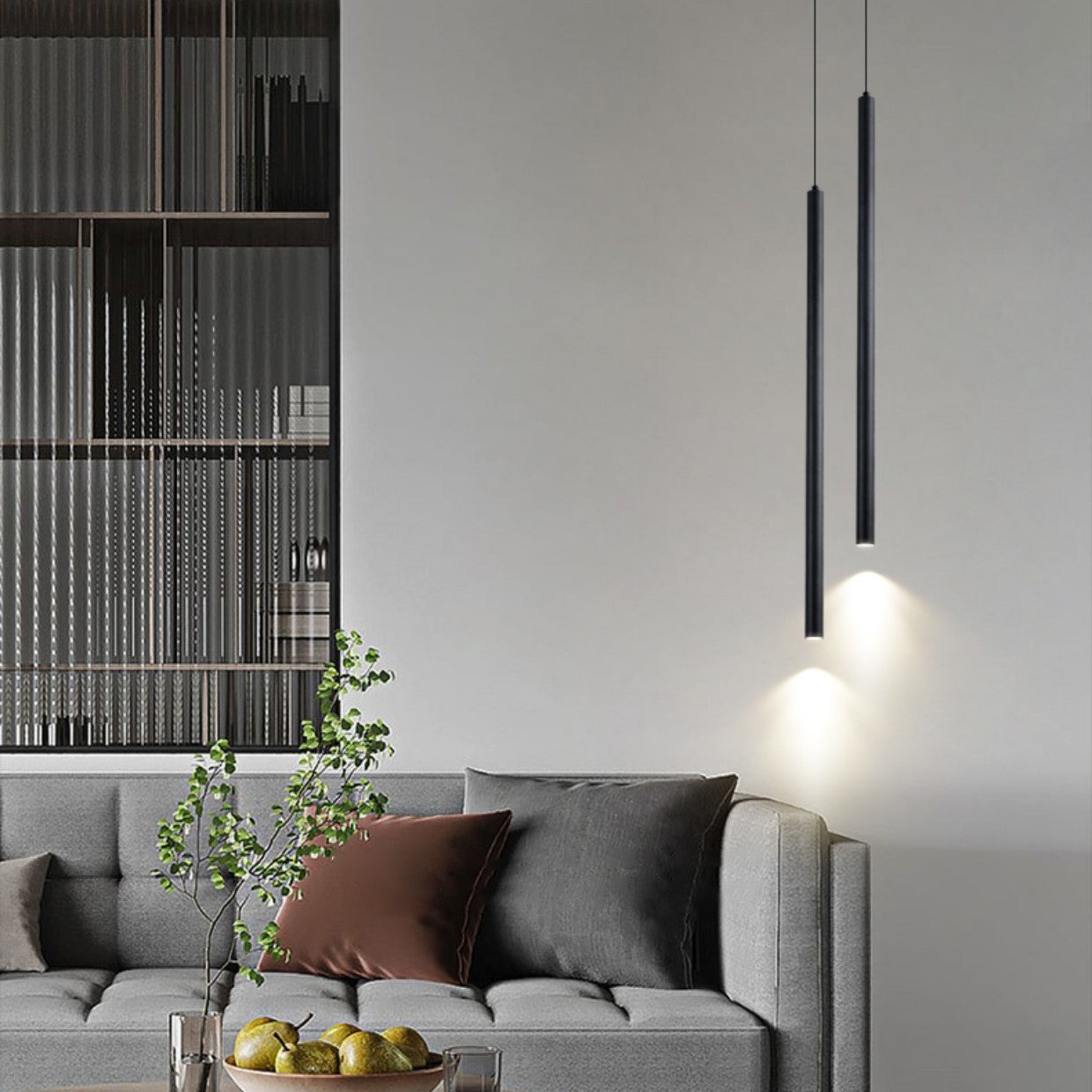 PLH NORDIC Long Vertical Tri Tone Pendant Light