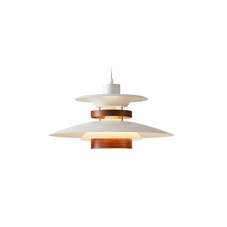 PLH Japanese Theme Scandinavian Walnut Wood Pendant Light