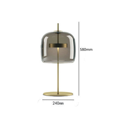 PLH LUX Nordic Designer Glass and Aluminium Table Lamp