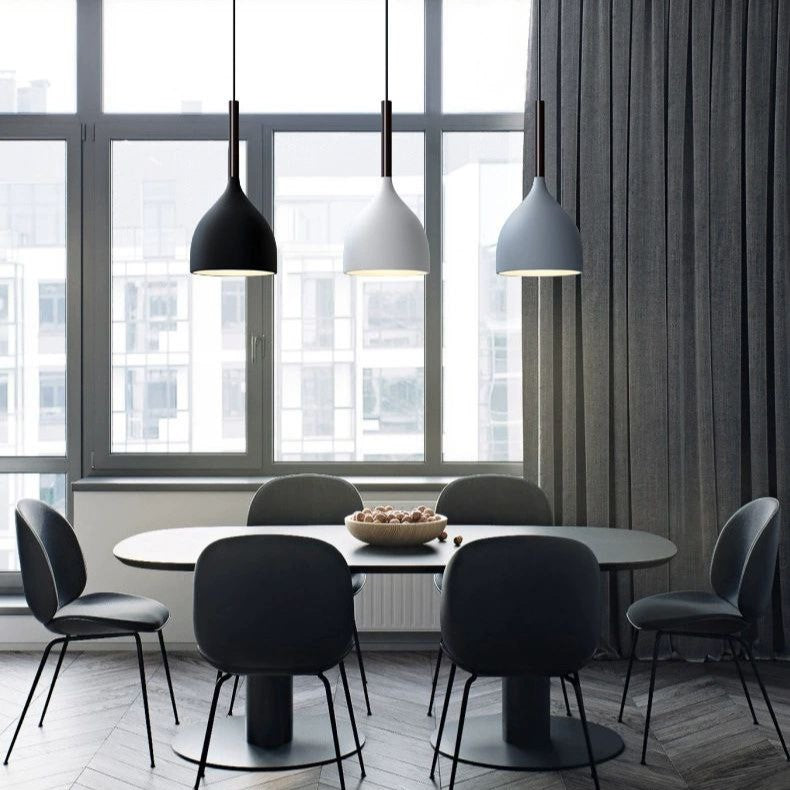 PLH NORDIC Modern Contemporary Bowl Shape Dining Horizontal/Round Pendant Light with Tri Tone Light Bulb