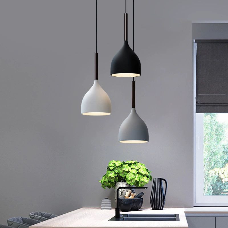 PLH NORDIC Modern Contemporary Bowl Shape Dining Horizontal/Round Pendant Light with Tri Tone Light Bulb
