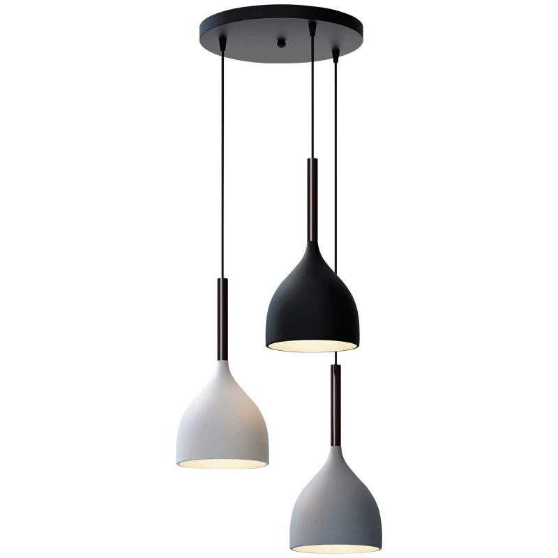 PLH NORDIC Modern Contemporary Bowl Shape Dining Horizontal/Round Pendant Light with Tri Tone Light Bulb
