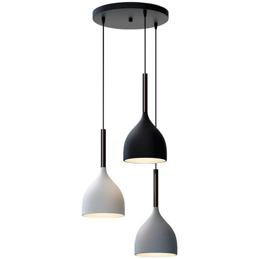 PLH NORDIC Modern Contemporary Bowl Shape Dining Horizontal/Round Pendant Light with Tri Tone Light Bulb
