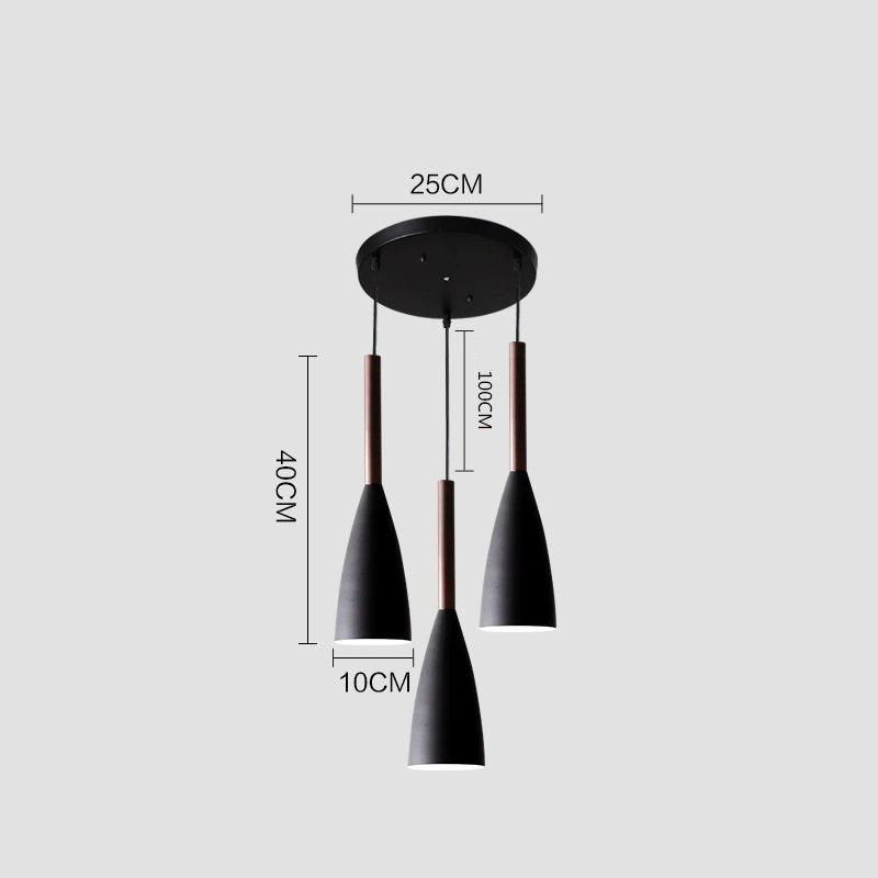 PLH NORDIC Modern Contemporary Dining Horizontal/Round Pendant Light with Light Bulb