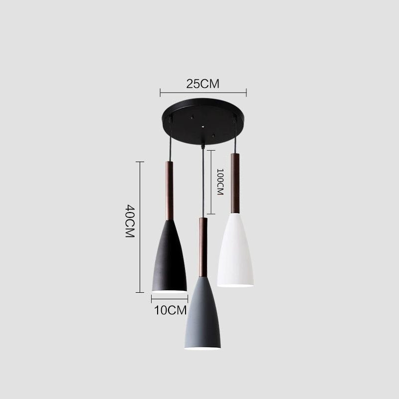 PLH NORDIC Modern Contemporary Dining Horizontal/Round Pendant Light with Light Bulb