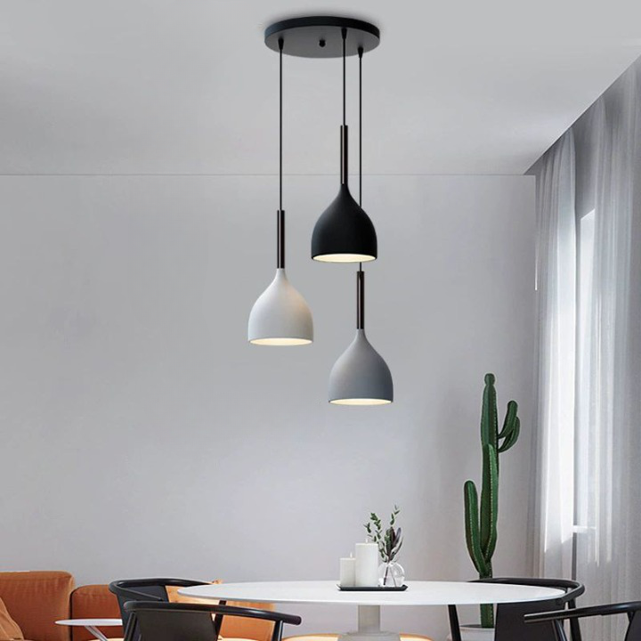 PLH NORDIC Modern Contemporary Bowl Shape Dining Horizontal/Round Pendant Light with Tri Tone Light Bulb