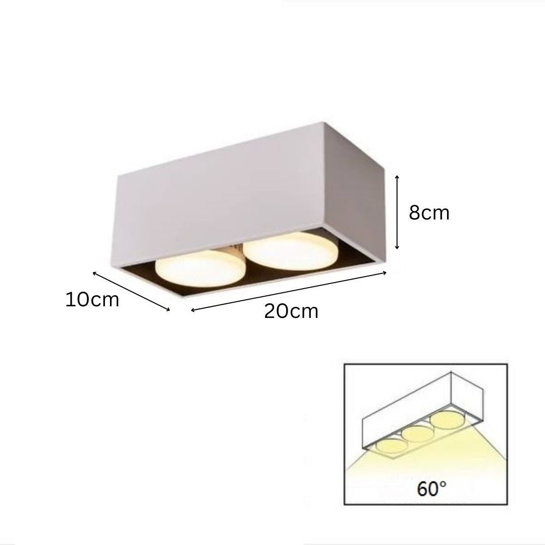 PLH LED Ceiling Light with Replaceable GX53 Bulb Tri Tone Daylight/Cool White/Warm