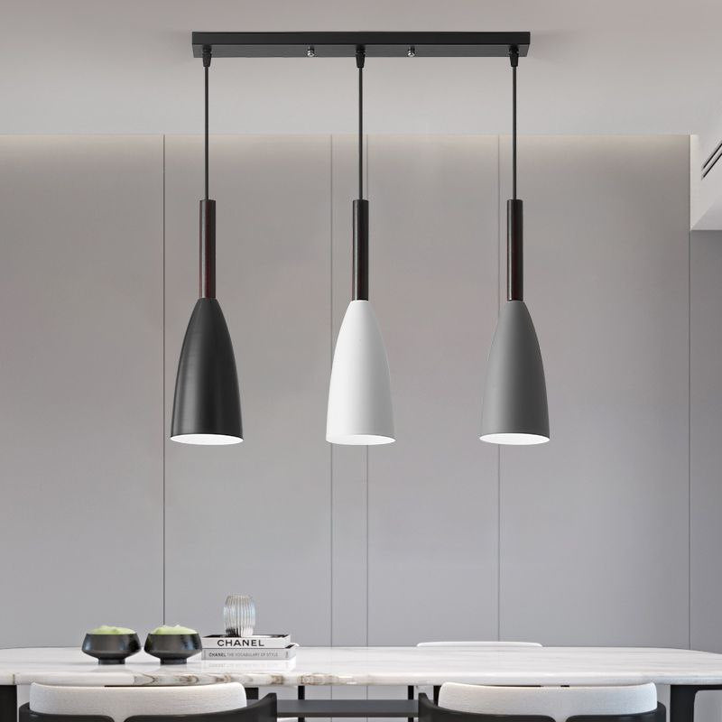 PLH NORDIC Modern Contemporary Dining Horizontal/Round Pendant Light with Light Bulb