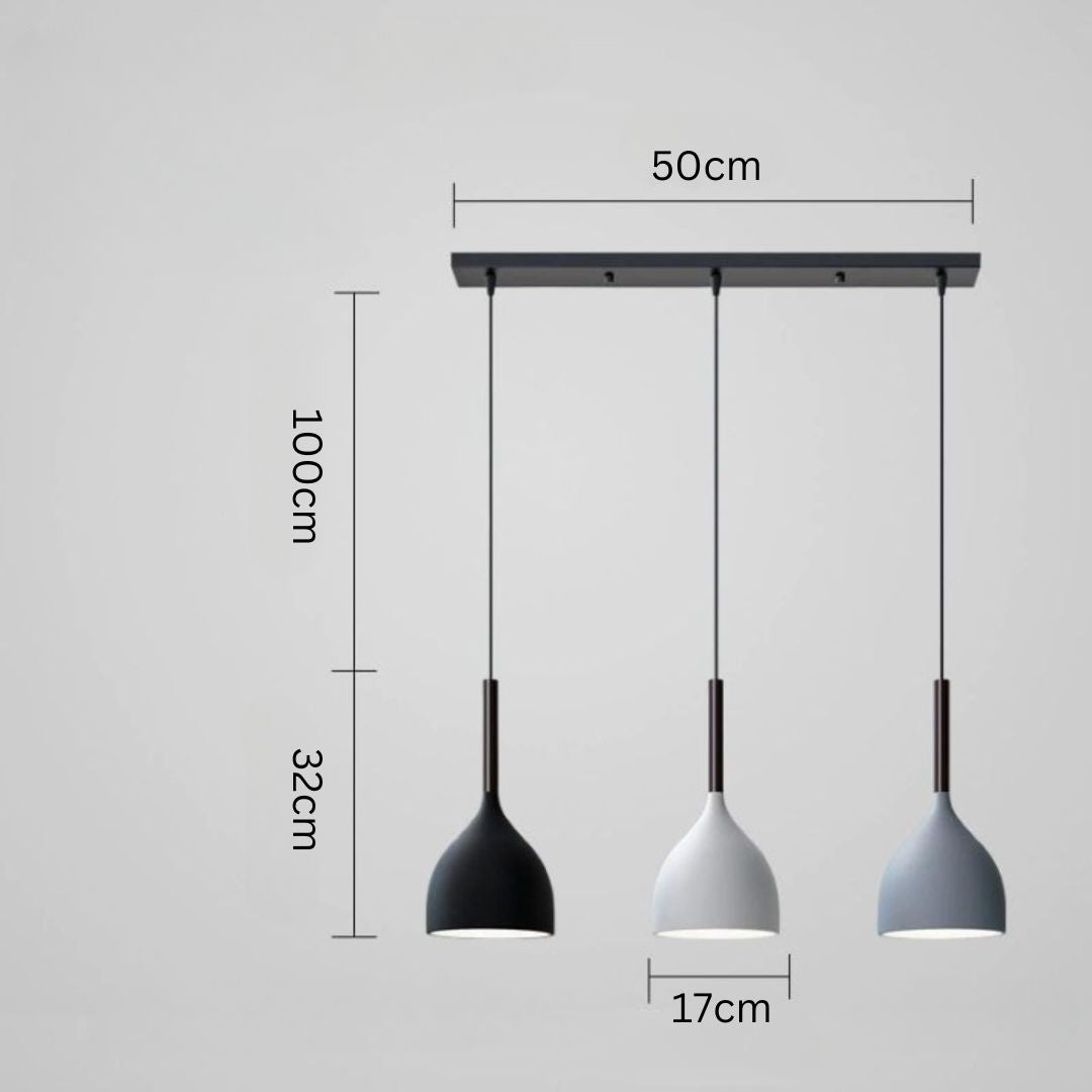 PLH NORDIC Modern Contemporary Bowl Shape Dining Horizontal/Round Pendant Light with Tri Tone Light Bulb