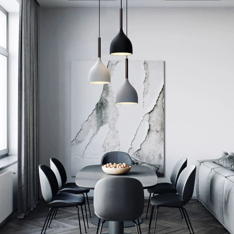 PLH NORDIC Modern Contemporary Bowl Shape Dining Horizontal/Round Pendant Light with Tri Tone Light Bulb