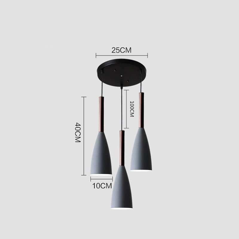 PLH NORDIC Modern Contemporary Dining Horizontal/Round Pendant Light with Light Bulb