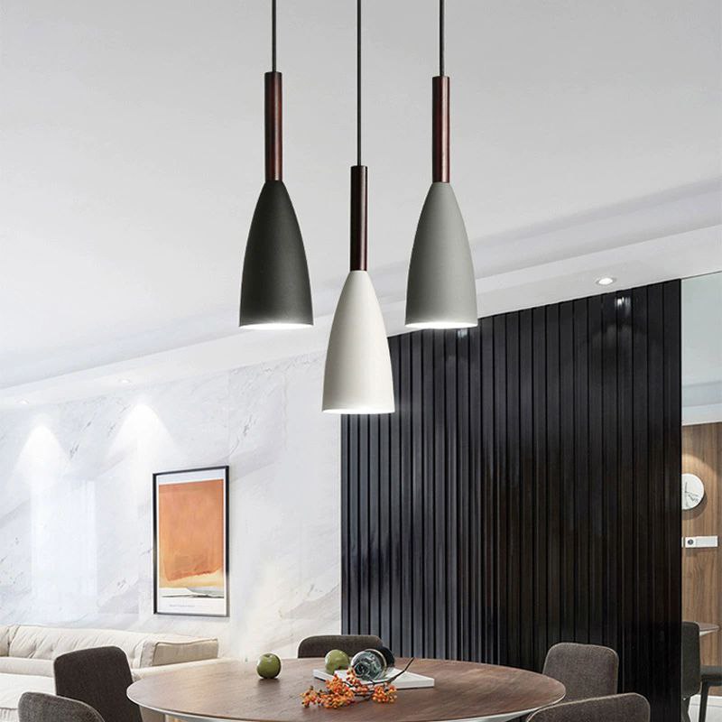 PLH NORDIC Modern Contemporary Dining Horizontal/Round Pendant Light with Light Bulb