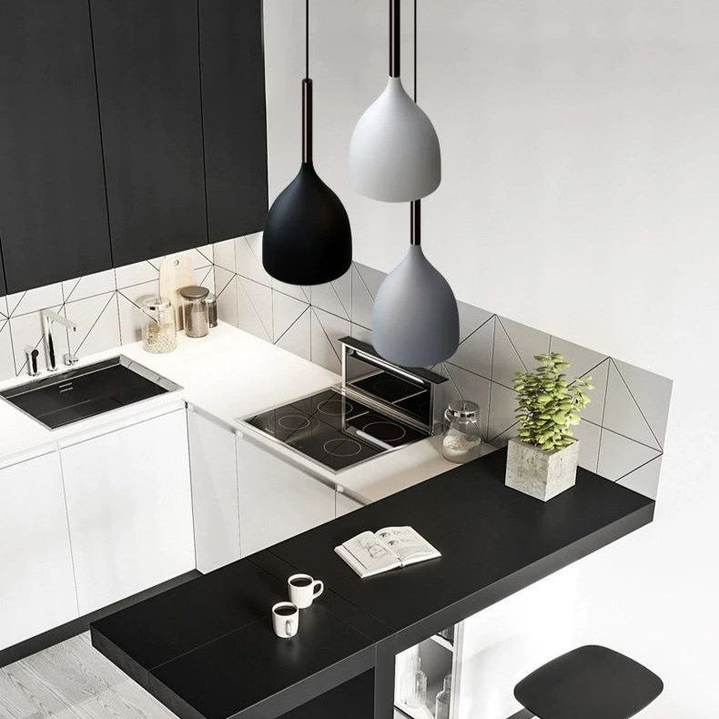 PLH NORDIC Modern Contemporary Bowl Shape Dining Horizontal/Round Pendant Light with Tri Tone Light Bulb