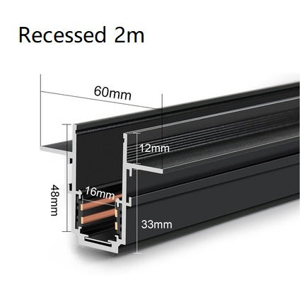 PLH Magnetic Track Light System with D48V Safety Voltage OSRAM Light Fittings and Recessed/Surface Track